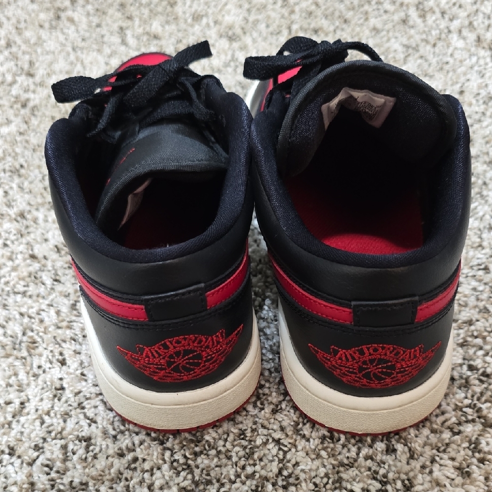 Jordan Youth Black and Red Sneakers